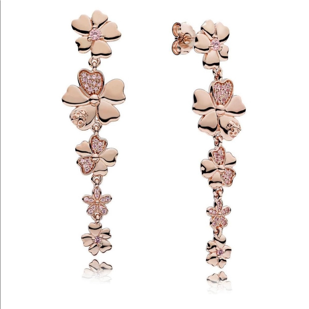 Wildflower Meadow Drop Earrings, PANDORA Rose